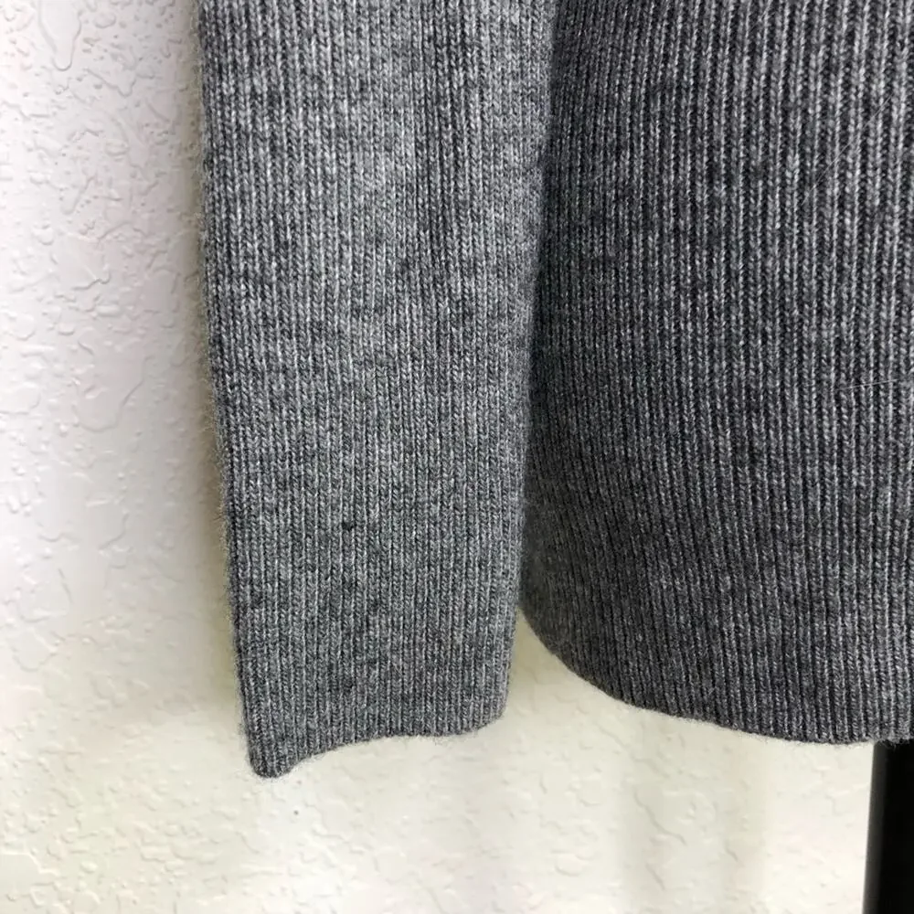 Soft Surroundings gray scoop neck ribbed knit sweater size Petite Small SP